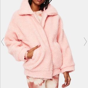 Lavish tip teddy zip up coat